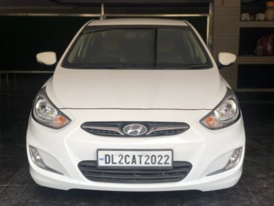 Hyundai White Verna Fluidic 1.6 CRDi SX Automatic, 2014, Diesel | 1st Owner & Brown interior